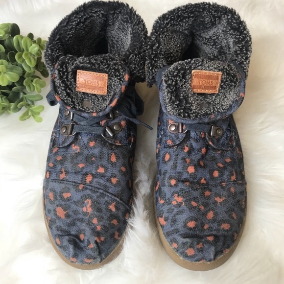 Toms Shoes - Toms Highland Fleece Botas Blue Leopard